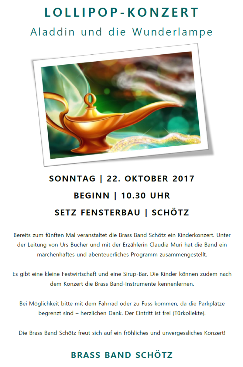 Lollipop Kinderkonzert - Aladdin und die Wunderlampe